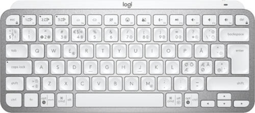 Logitech MX Keys Mini Tastatur RF Wireless + Bluetooth QWERTY Nordisch Grau