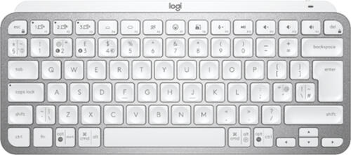 Logitech MX Keys Mini Tastatur RF Wireless + Bluetooth QWERTY Englisch Grau