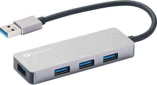Sandberg 333-67 Schnittstellen-Hub USB 3.2 Gen 1 (3.1 Gen 1) Type-A 5000 Mbit/s Grau