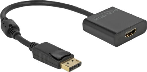 DeLOCK Adapter DisplayPort 1.2 Stecker zu HDMI Buchse 4K Aktiv schwarz