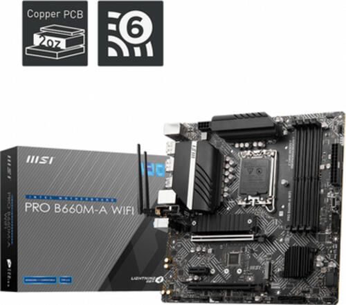 MSI PRO B660M-A WIFI Motherboard Intel B660 LGA 1700 micro ATX