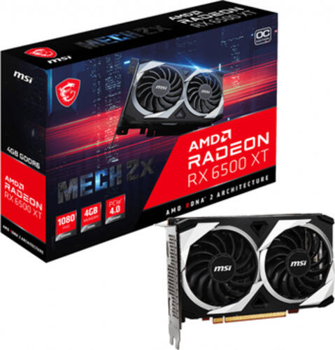 MSI MECH RADEON RX 6500 XT 2X 4G OC Grafikkarte AMD 4 GB GDDR6