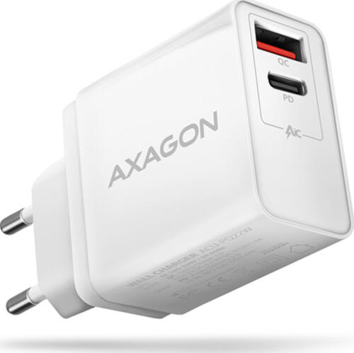 Axagon ACU-PQ22W Ladegerät für Mobilgeräte Smartphone Weiß AC Schnellladung Drinnen