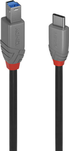 Lindy 36665 USB Kabel 0,5 m USB 3.2 Gen 1 (3.1 Gen 1) USB C USB B Schwarz