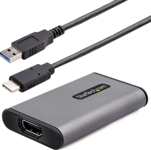 StarTech.com USB 3.0 Video Grabber, 4K 30Hz Video Capture Gerät, UVC, Bildschirm Aufnehmen & Live Streamen, Bildschirm Aufnahme, HDMI auf USB Videograbber, USB-A/C, TB3 Kompatibel - Windows/Mac