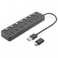 Digitus USB 3.0 Hub, 7-port, schaltbar,